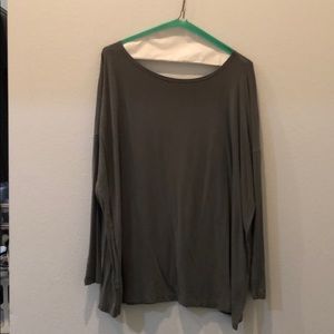 Piko Green/gray longsleeve oversize top